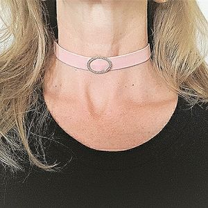PINK Infinity Choker Simulated Diamonds Pendent Necklace Glam Prom Wedding NEW!